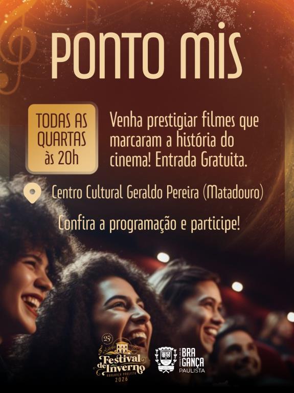 Festival de Inverno 2026 recebe programação gratuita do Pontos MIS com clássicos do cinema