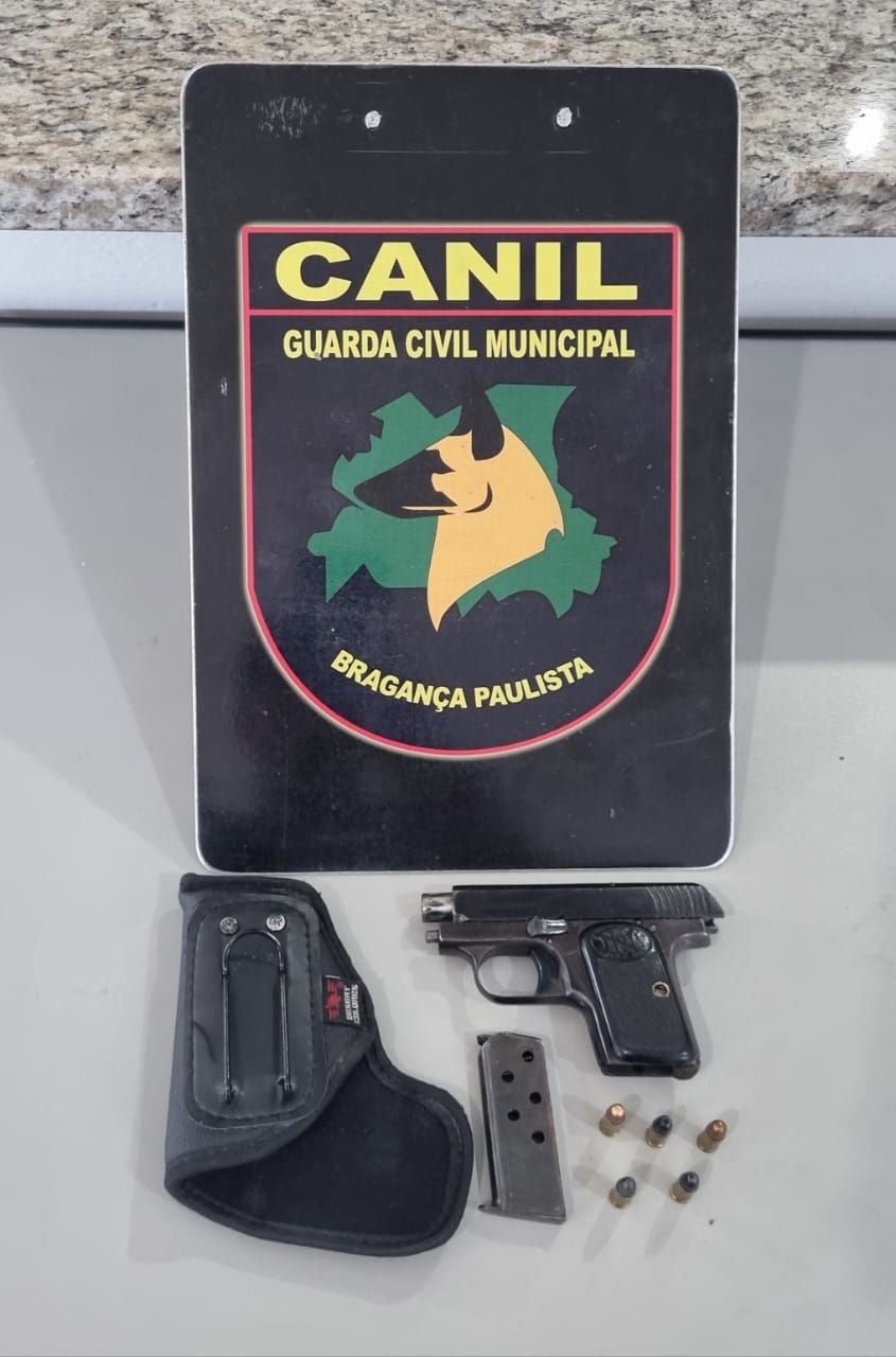 GCM de Bragança Paulista realiza flagrante por porte ilegal de arma de fogo no Centro