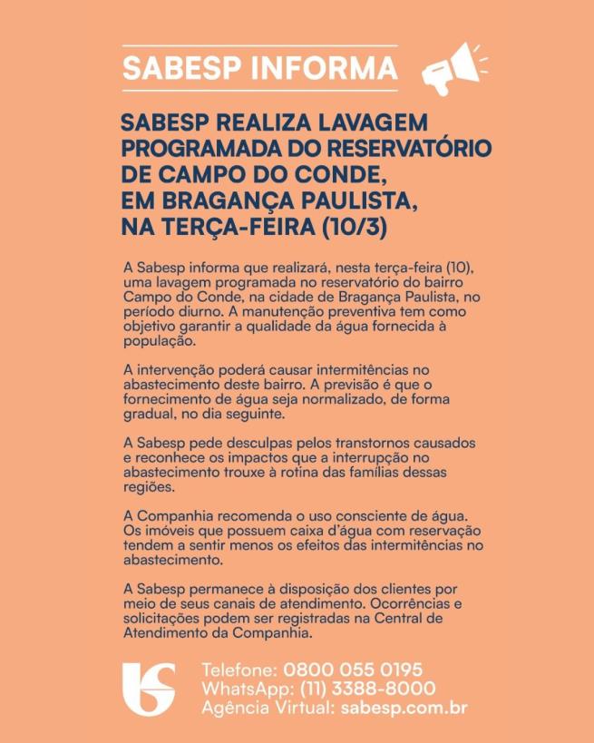 Comunicado Sabesp