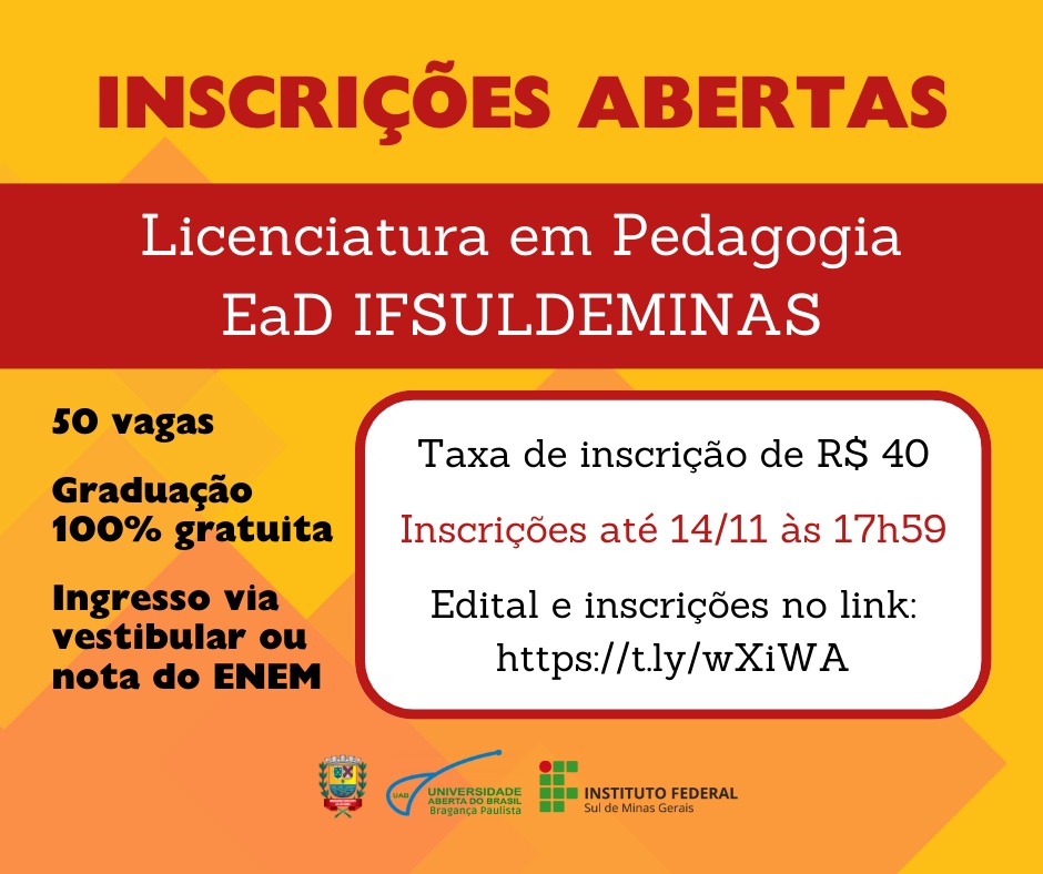 Inscrições para Licenciatura em Pedagogia continuam abertas