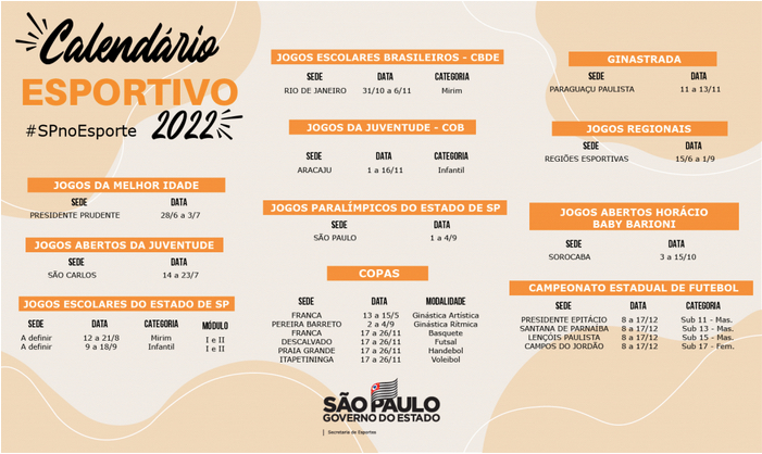 Educação - Esboço do Calendário dos Jogos Escolares 2015 está