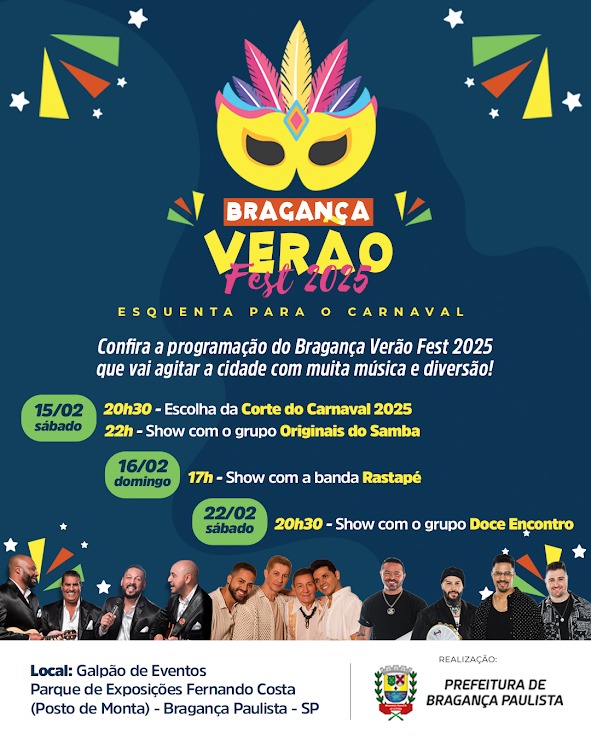 Bragança Verão Fest 2025 promete agitar Bragança Paulista com muita música e diversão