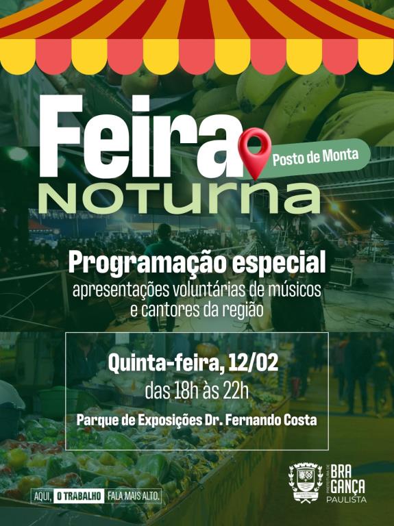 Feira Noturna do Posto de Monta amplia experiência do público com música ao vivo de artistas locais