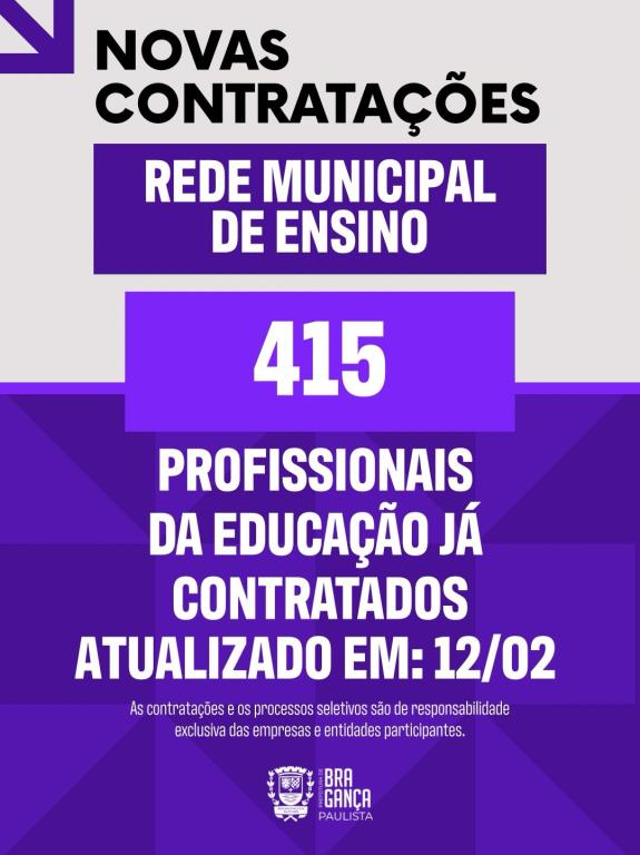 Acompanhe as novas contratações para a Rede Municipal de Ensino