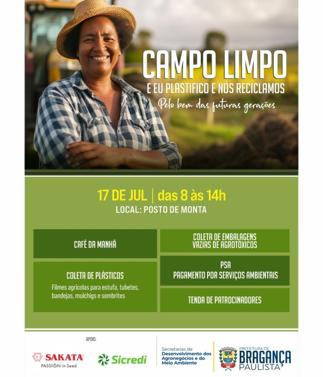 Bragança Paulista se prepara para o evento “Campo Limpo” com novas ações de reciclagem de plásticos agrícolas