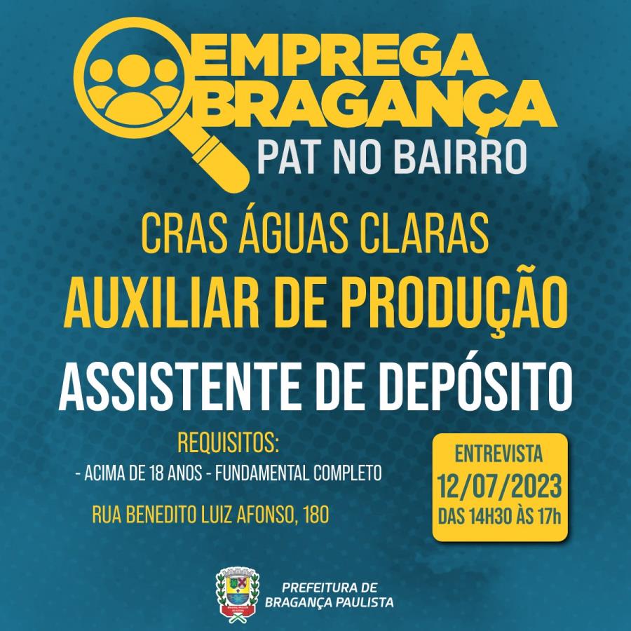 Começa hoje (12/07) mutirão de vagas de emprego no CRAS Águas Claras