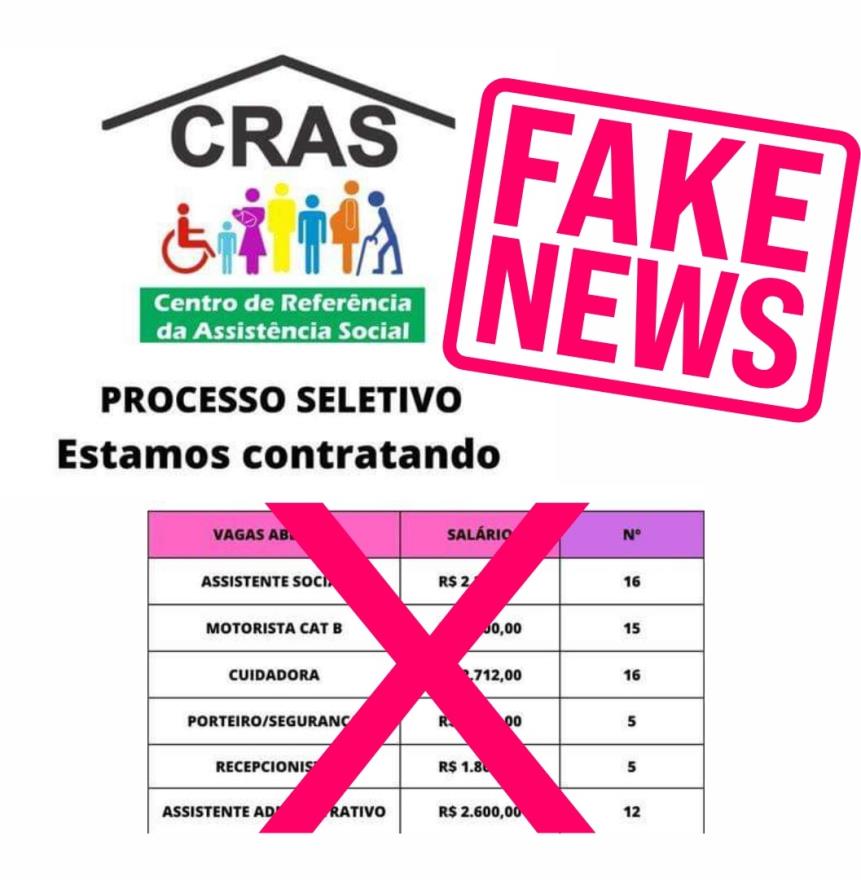 Fake News sobre vagas de emprego circulam nas redes sociais - Prefeitura de  Caçapava