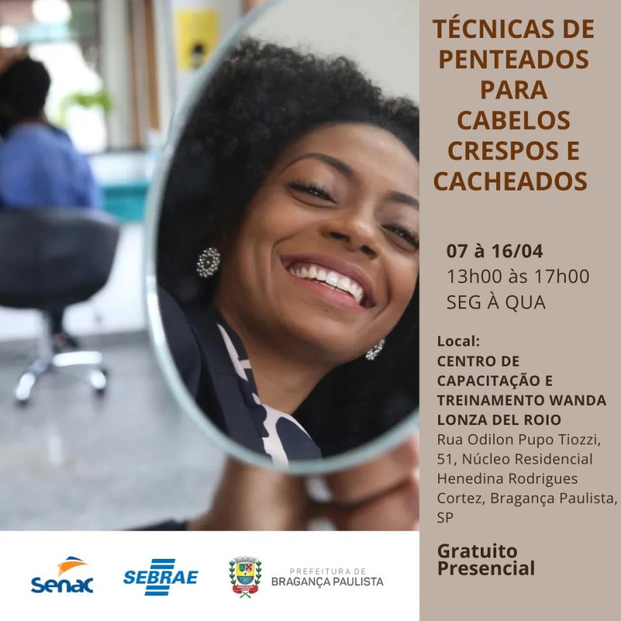 Curso de técnicas de penteados para cabelos crespos e cacheados acontece em abril