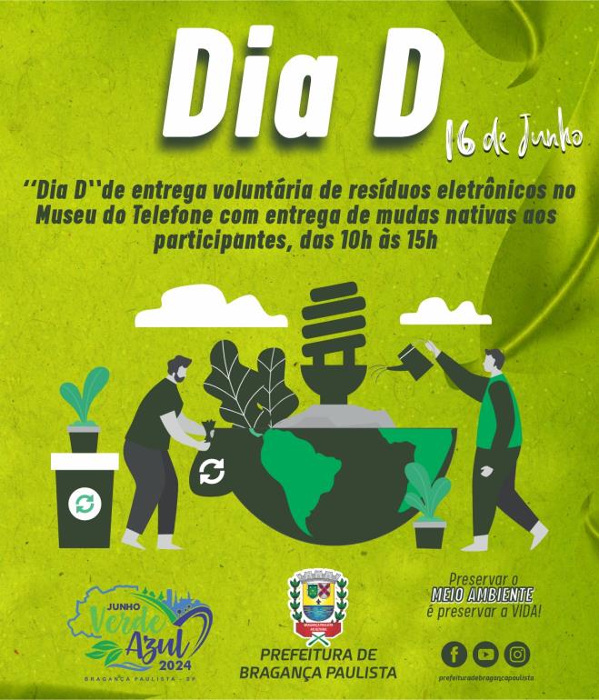 Prefeitura realiza “Dia D” de entrega voluntária de resíduos eletrônicos neste domingo (16/06)