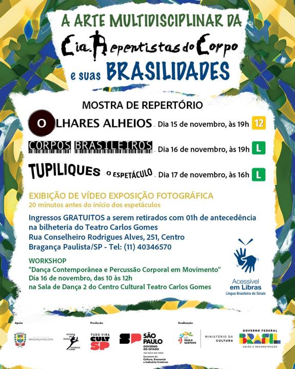 Cia. Repentistas do Corpo Mostra Multidisciplinar de Brasilidades no Centro Cultural Prefeito Jesus Abi Chedid com espetáculos, exposição e workshop gratuito