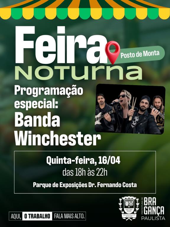 Banda Winchester anima a Feira Noturna do Posto de Monta nesta quinta-feira (16/04)