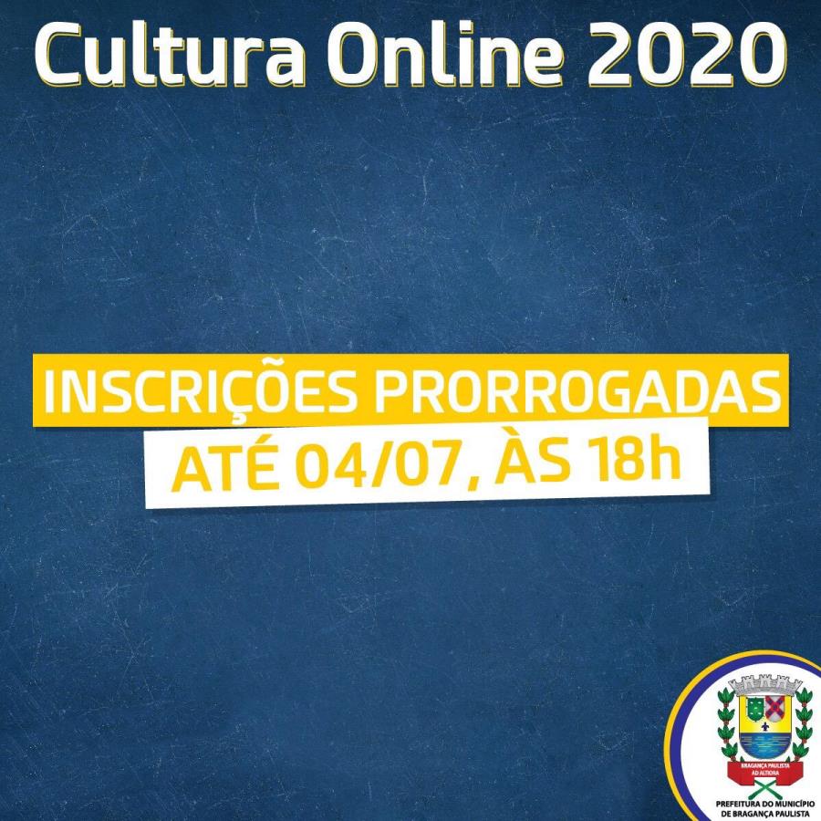 Prefeitura prorroga inscrições do projeto Cultura OnLine 2020