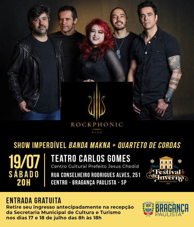 Rockphonic une Rock e música clássica em espetáculo inédito no Festival de Inverno de Bragança Paulista