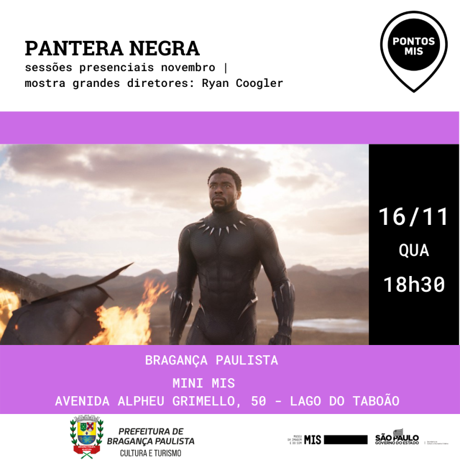 Sessão de cinema exibe filme “Pantera Negra”