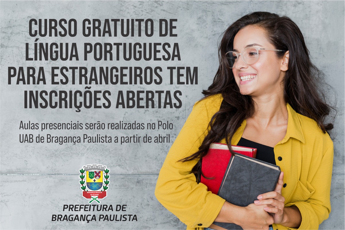 Curso gratuito de Língua Portuguesa para estrangeiros tem inscrições abertas