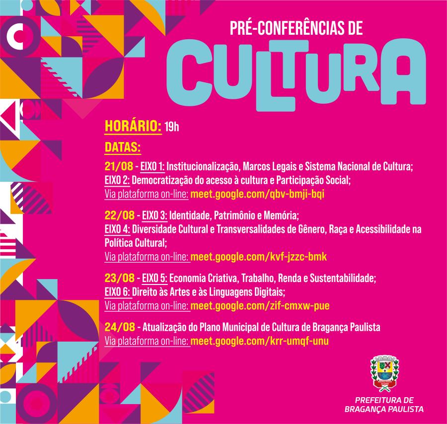Conselho Municipal de Política Cultural de Bragança Paulista define calendário de pré-conferências