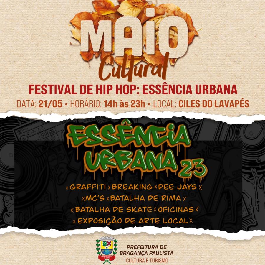 Festival de hip hop “Essência Urbana” acontece neste domingo (21/05) no CILES do Lavapés