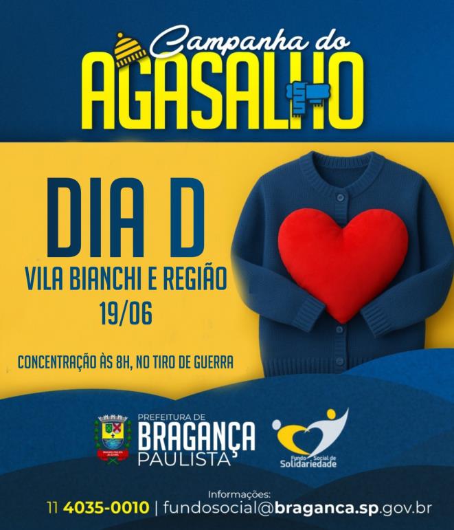 Bragança Paulista realiza nova ação do Dia D da Campanha do Agasalho nesta quinta-feira (19/06)