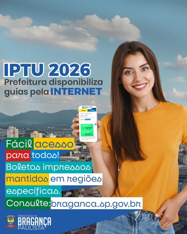 Prefeitura disponibiliza guias do IPTU 2026 pela internet