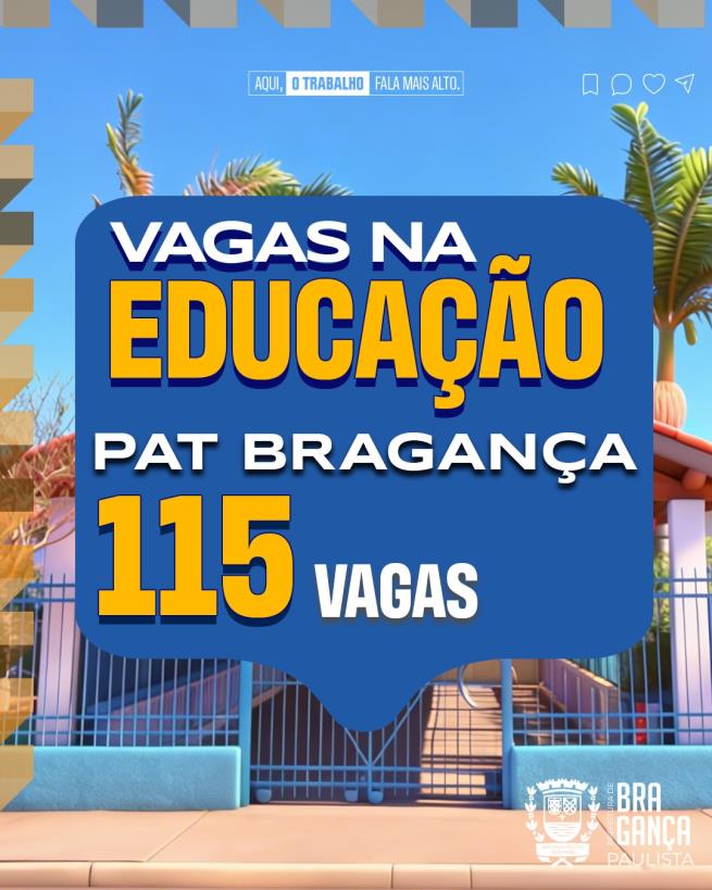 PAT divulga vagas disponíveis para compor a Rede Municipal de Ensino