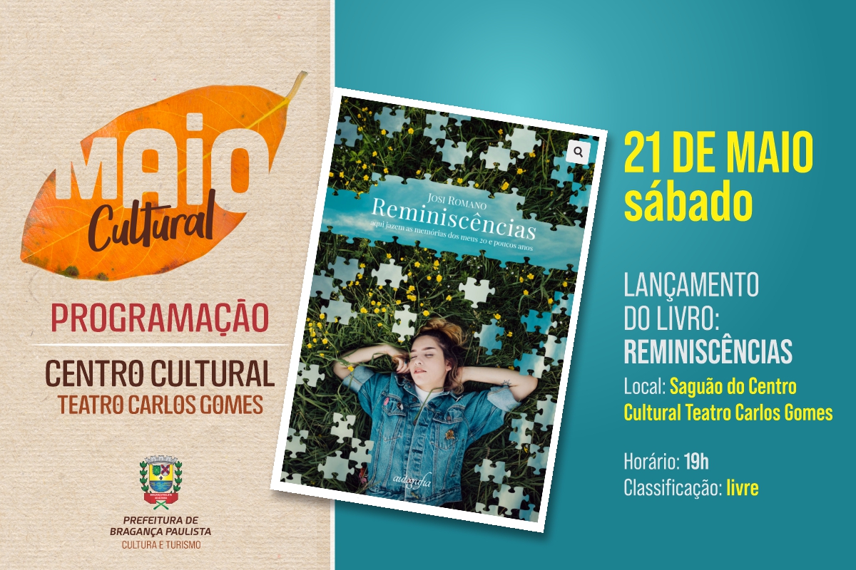 Lançamento do livro “Reminiscências” acontece neste sábado no Centro Cultural Teatro Carlos Gomes