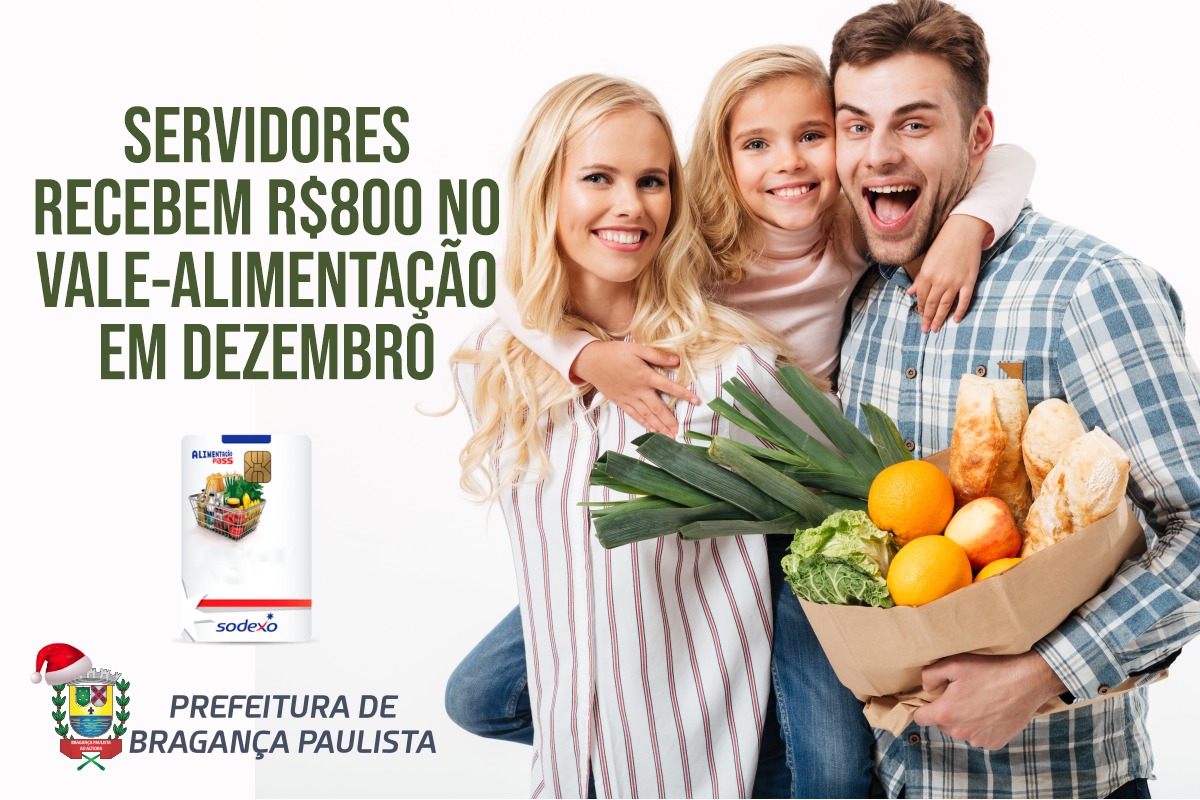 Servidores recebem R$800 no vale-alimentação em dezembro