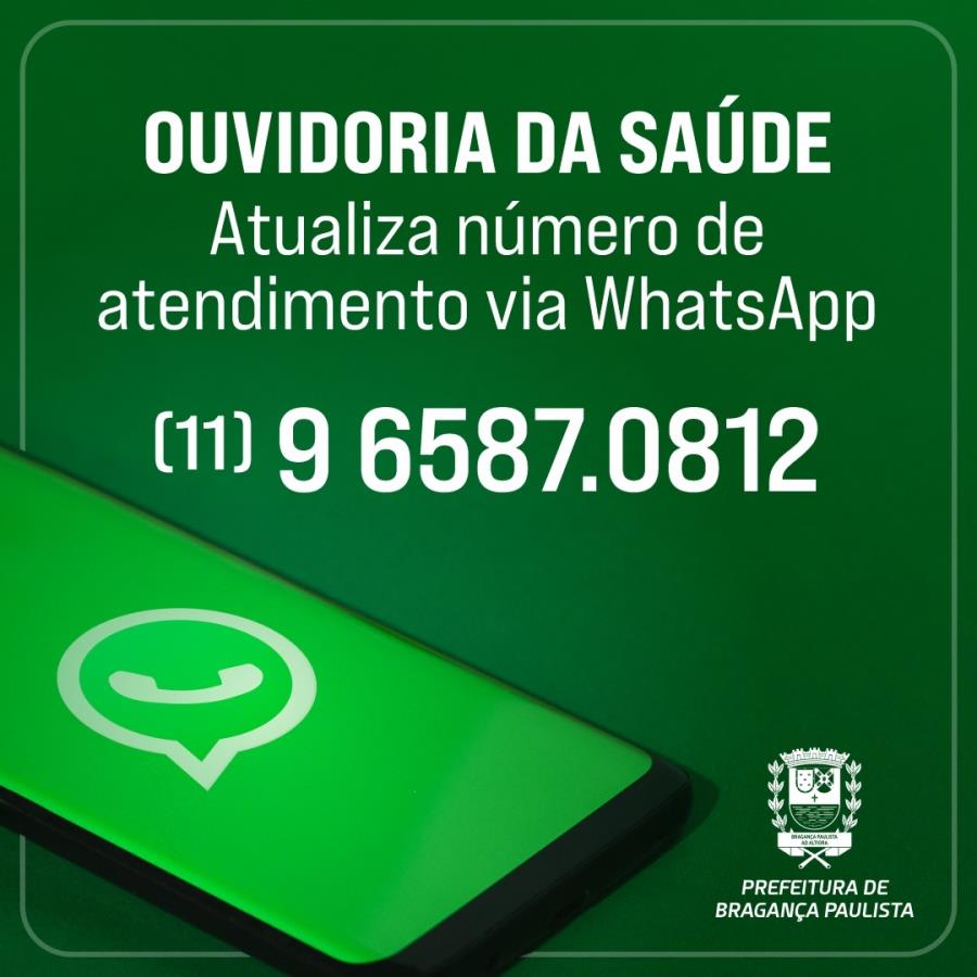 Secretaria de Saúde atualiza número de WhatsApp da Ouvidoria