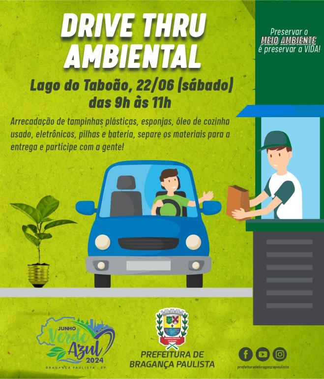Prefeitura realiza Drive Thru Ambiental neste sábado (22/06)