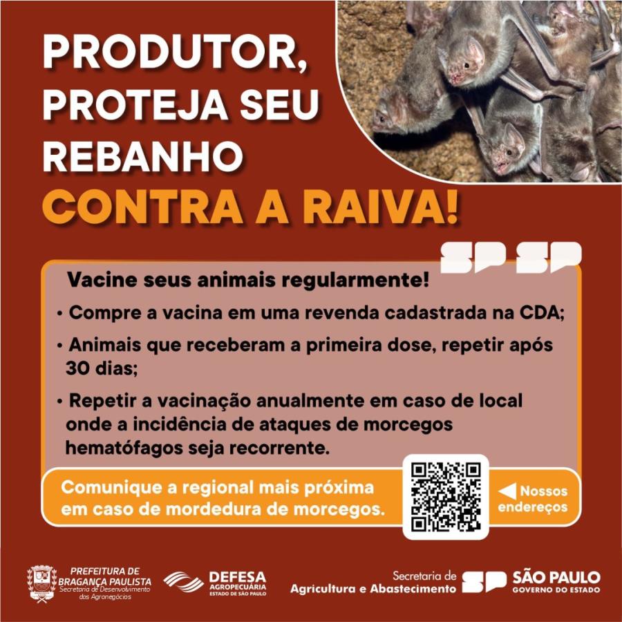 Prefeitura de Bragança Paulista alerta para prevenção da raiva em animais herbívoros