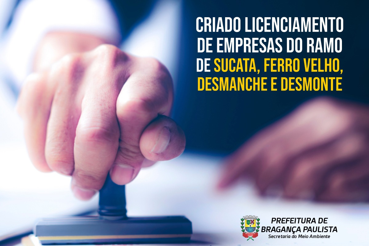 Criado licenciamento de empresas do ramo de sucata, ferro velho, desmanche e desmonte
