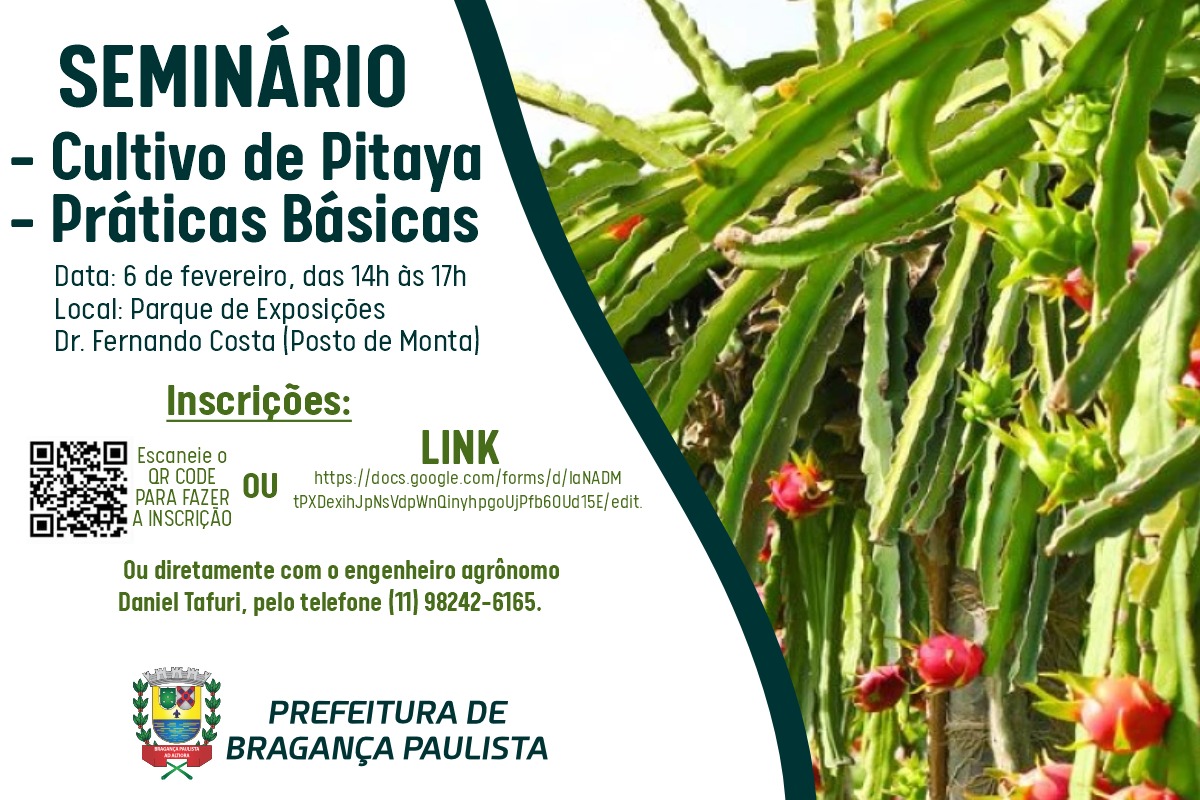Prefeitura de Bragança Paulista promove seminário sobre cultivo de pitaya