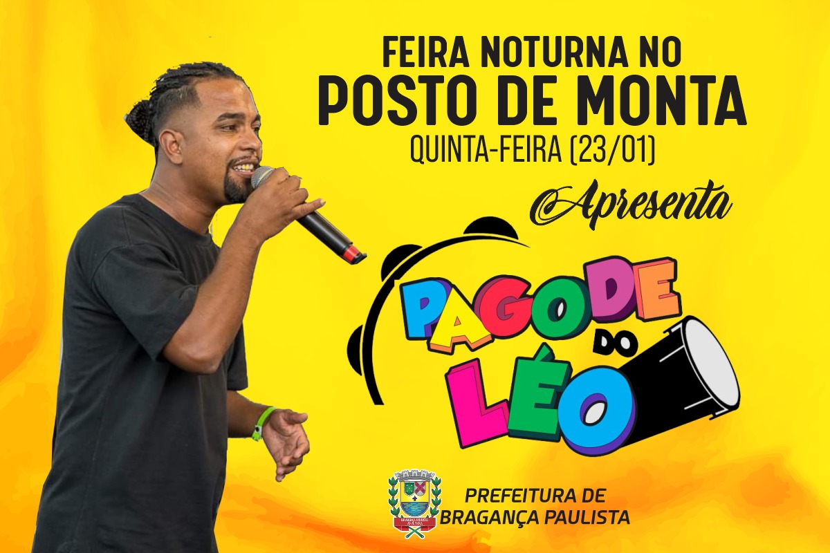 Feira Noturna terá show com Pagode do Léo nesta quinta-feira (23/01)