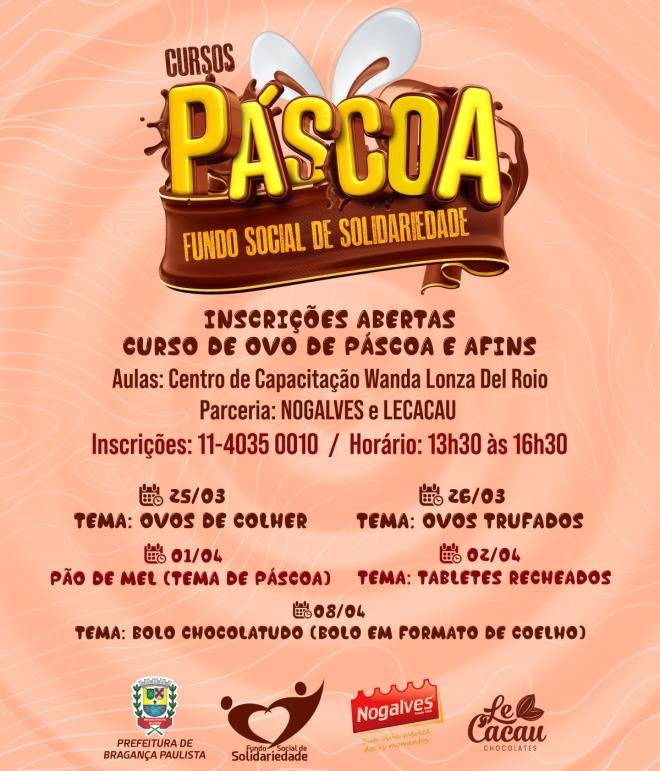 Fundo Social abre inscrições para cursos de Páscoa