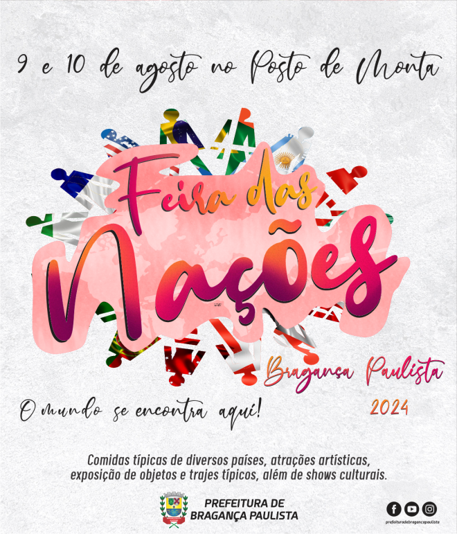 Feira das Nações acontece nos dias 9 e 10 de agosto em Bragança Paulista