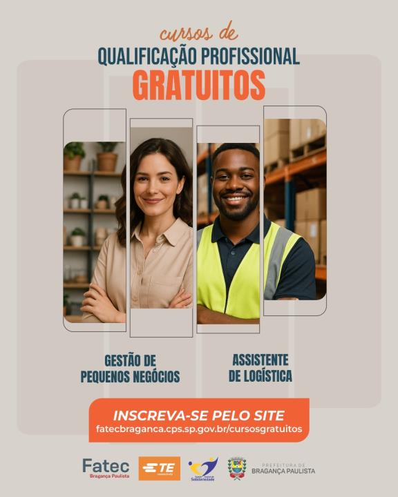 Cursos gratuitos de qualificação profissional estão com inscrições abertas até dia 30/05