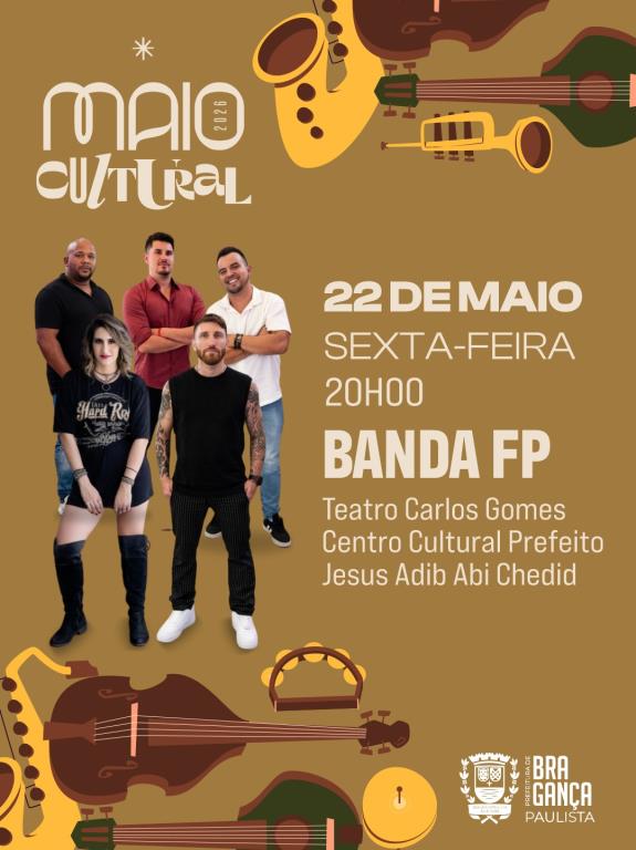 Banda FP sobe ao palco do Maio Cultural 2026 com show repleto de clássicos e grandes sucessos