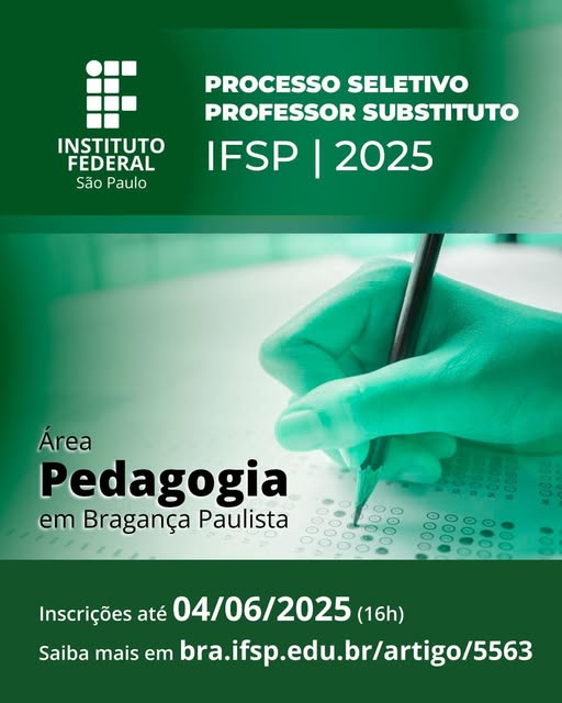 Instituto Federal tem processo seletivo para professor substituto na área de Pedagogia