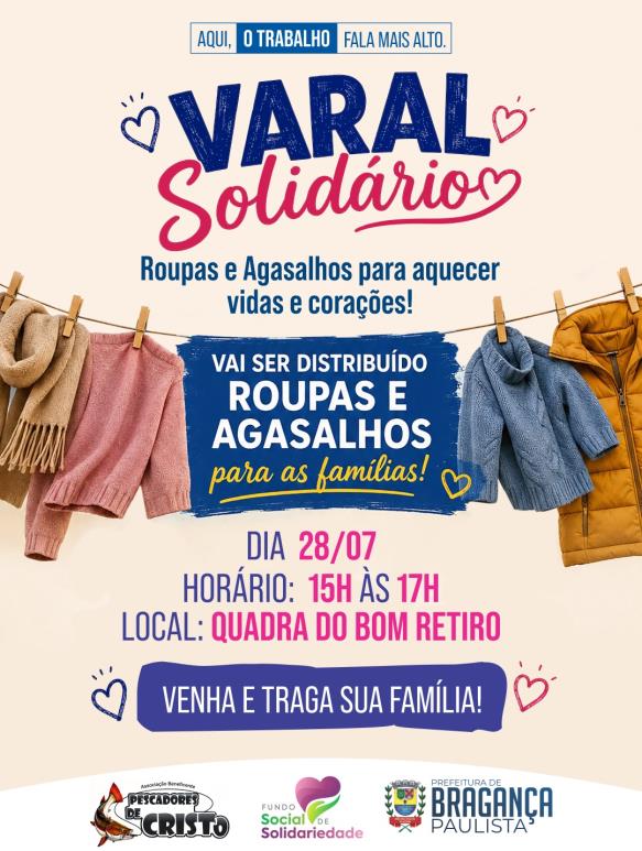 Fundo Social promove Varal Solidário no bairro Bom Retiro