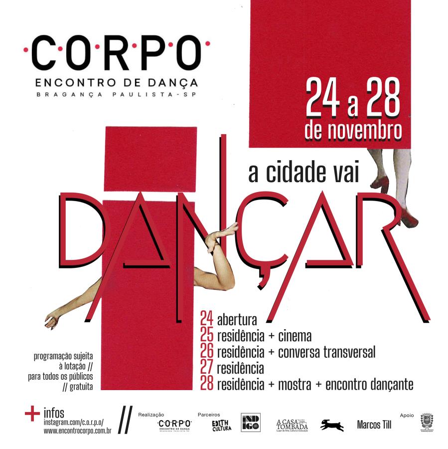 Programação gratuita do C.O.R.P.O - Encontro de Dança começa nesta quarta-feira