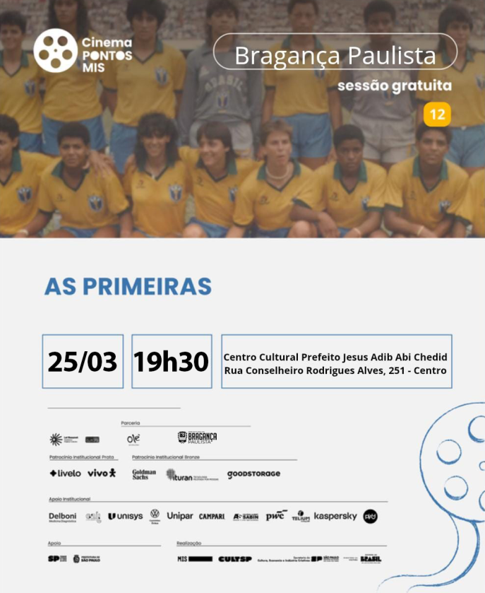 Cinema e debate sobre o futebol feminino marcam programação do Pontos MIS em Bragança Paulista