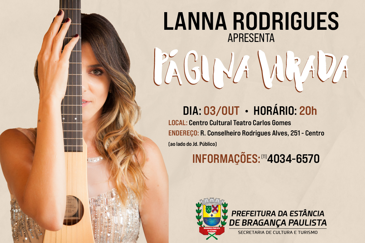 Lanna Rodrigues apresenta show “Página Virada” no próximo domingo