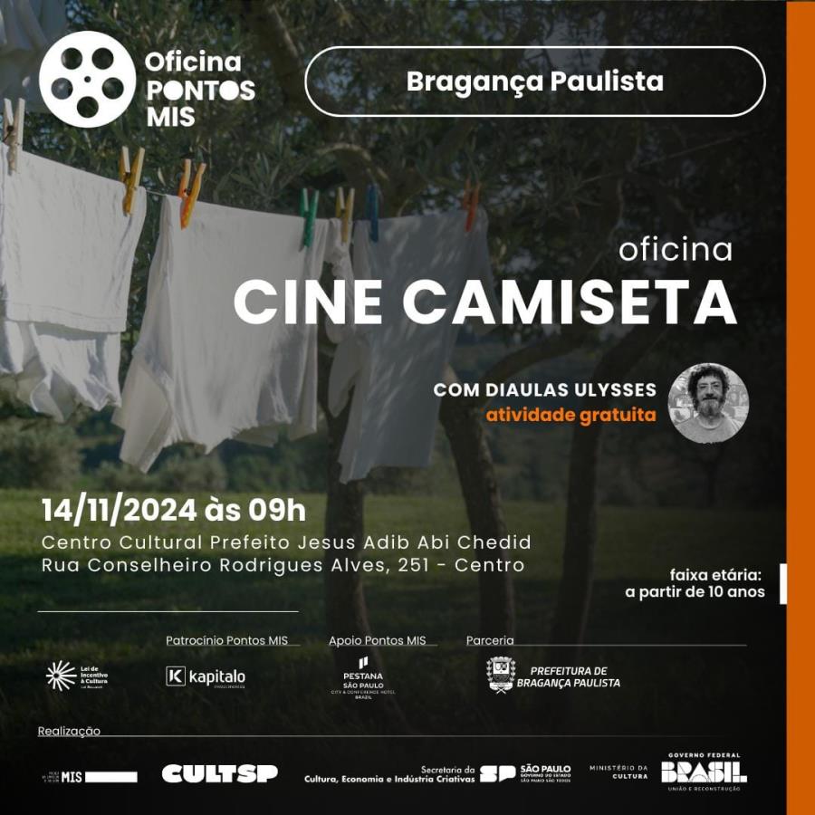 Inscrições abertas para oficina gratuita "Cine Camiseta - Cinema de Ontem e Sempre"