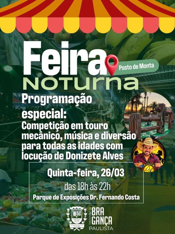 Feira Noturna tem edição especial no dia 26 de março