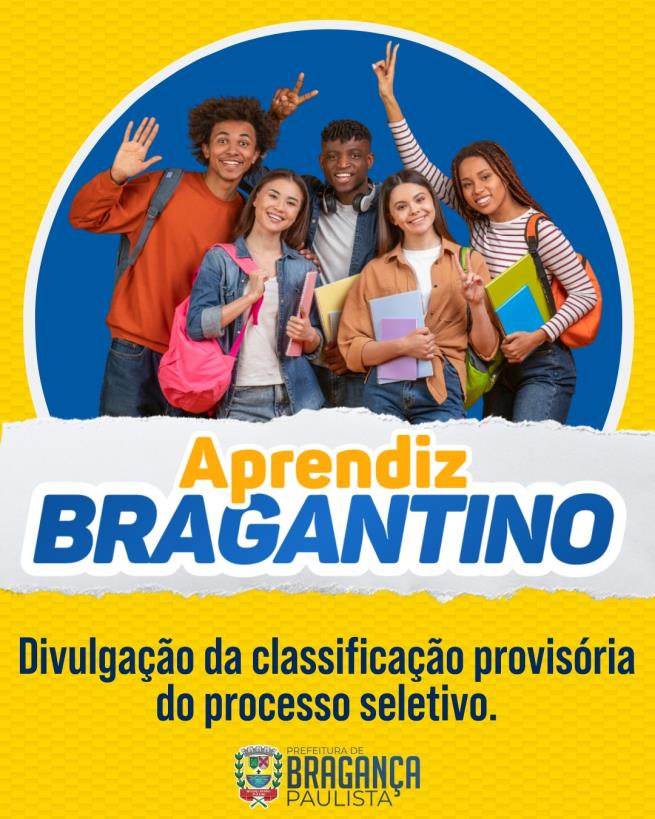 Programa Aprendiz Bragantino divulga classificação provisória do Processo Seletivo 01/2026