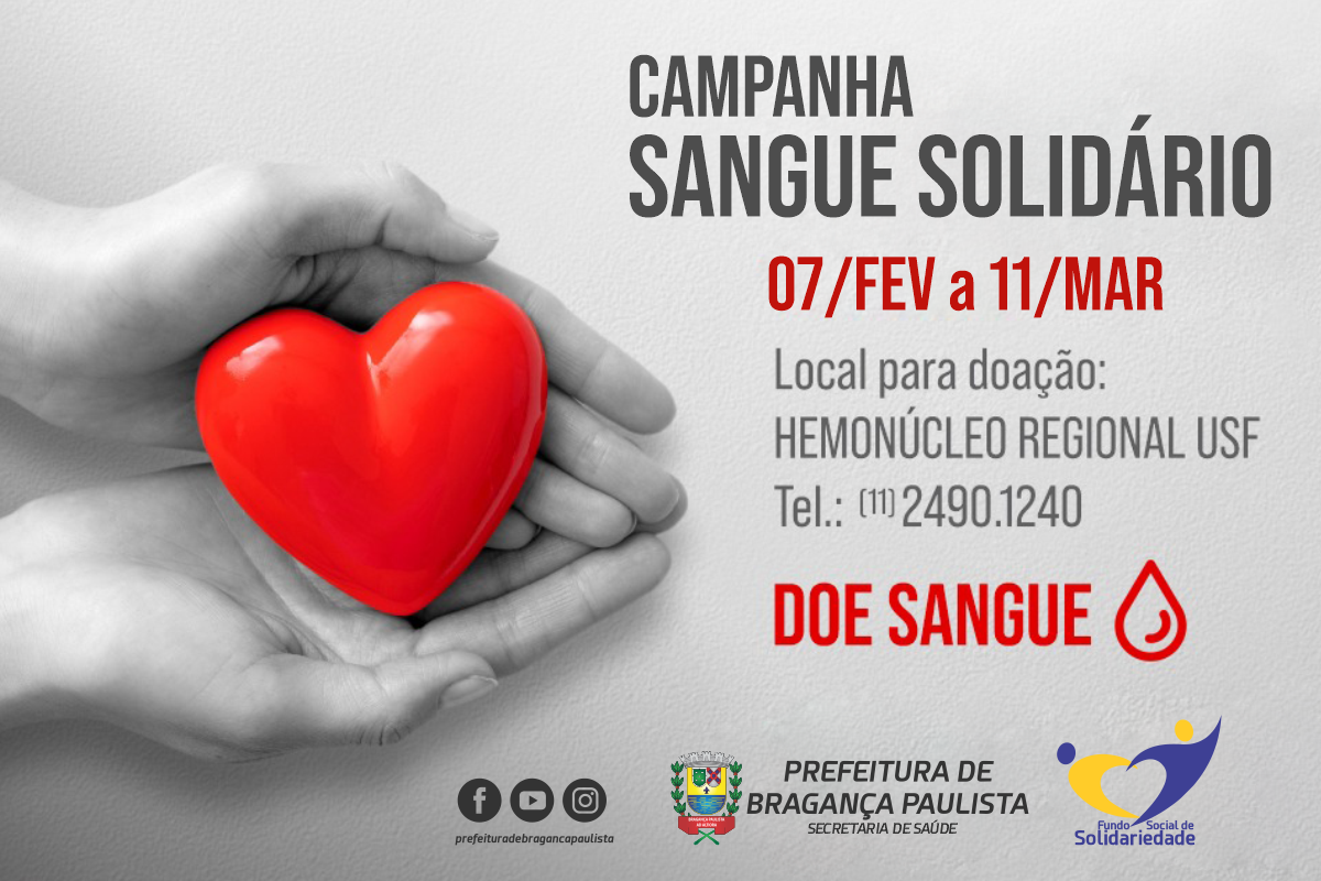 #DoeSangue - Prefeitura dá continuidade à Campanha Sangue Solidário