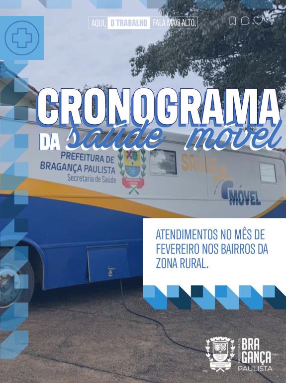 Confira o cronograma da Saúde Móvel para o mês de fevereiro