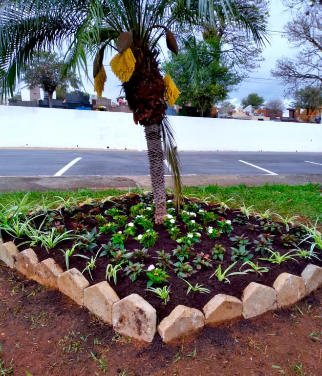 Praça da Paz e Lago do Taboão estão recebendo novos canteiros e jardinagem