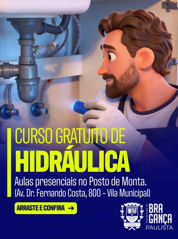 Curso gratuito de hidráulica está com inscrições abertas