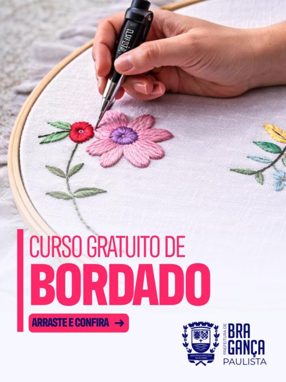 Inscrições abertas para curso gratuito de bordado