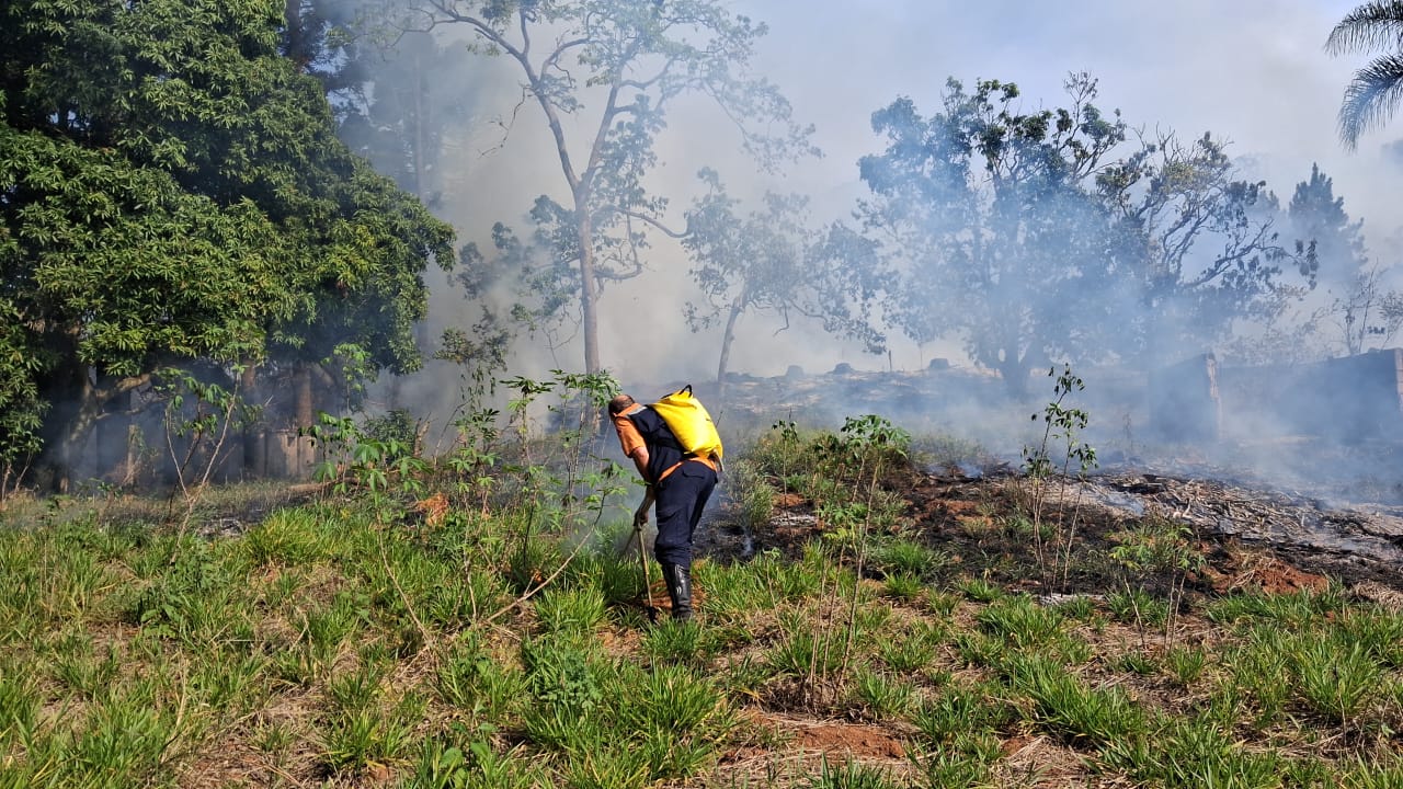 GCM de Bragança Paulista e Bombeiros controlam incêndio em área rural e prendem autor em flagrante